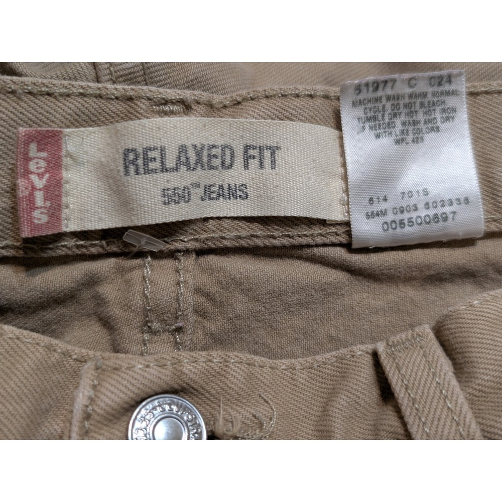 Vintage‎ Levis 550 Relaxed Fit Jeans Mens 34x32 Tan Khaki Denim Made in USA 90s - Picture 4 of 9